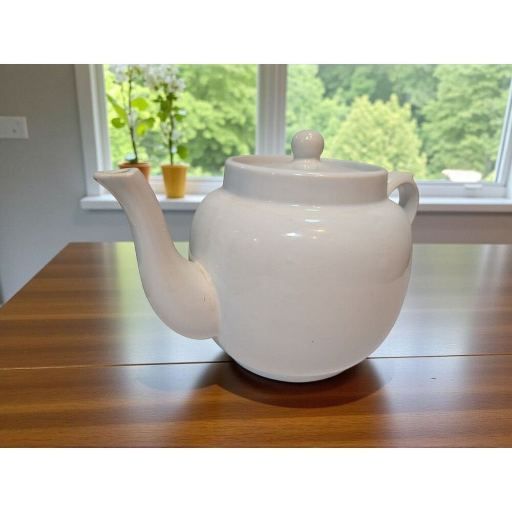Price Bros Teapot w/ Lid - Vintage White Ceramic - EUC - Made in England